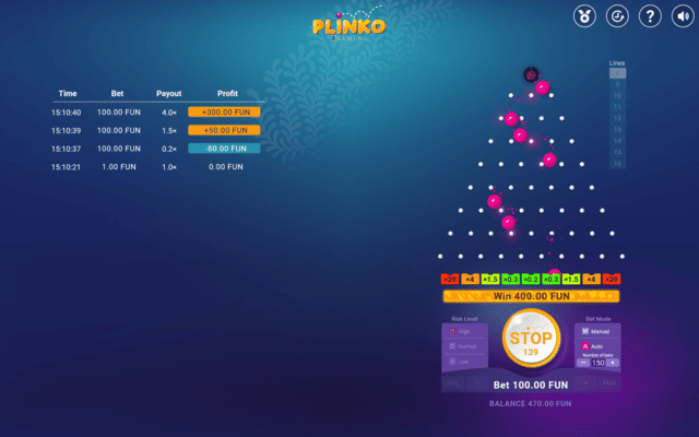 Plinko game big win